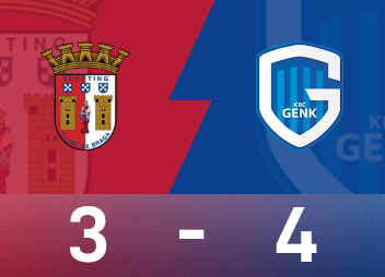 Tường thuật trận Europa League: Heymans 1 sút và 1 đường chuyền, Zalazar ghi 2 bàn, Genk 4-3 Braga