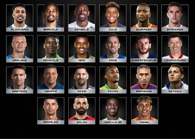 Các ứng cử viên cho danh hiệu Tiền đạo xuất sắc nhất năm của FIFA: Bao gồm Mbapp, Yamal, Melo